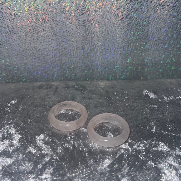 Rose quartz rings bands crystal healing geodes rocks natural ring band π - Picture 8 of 16